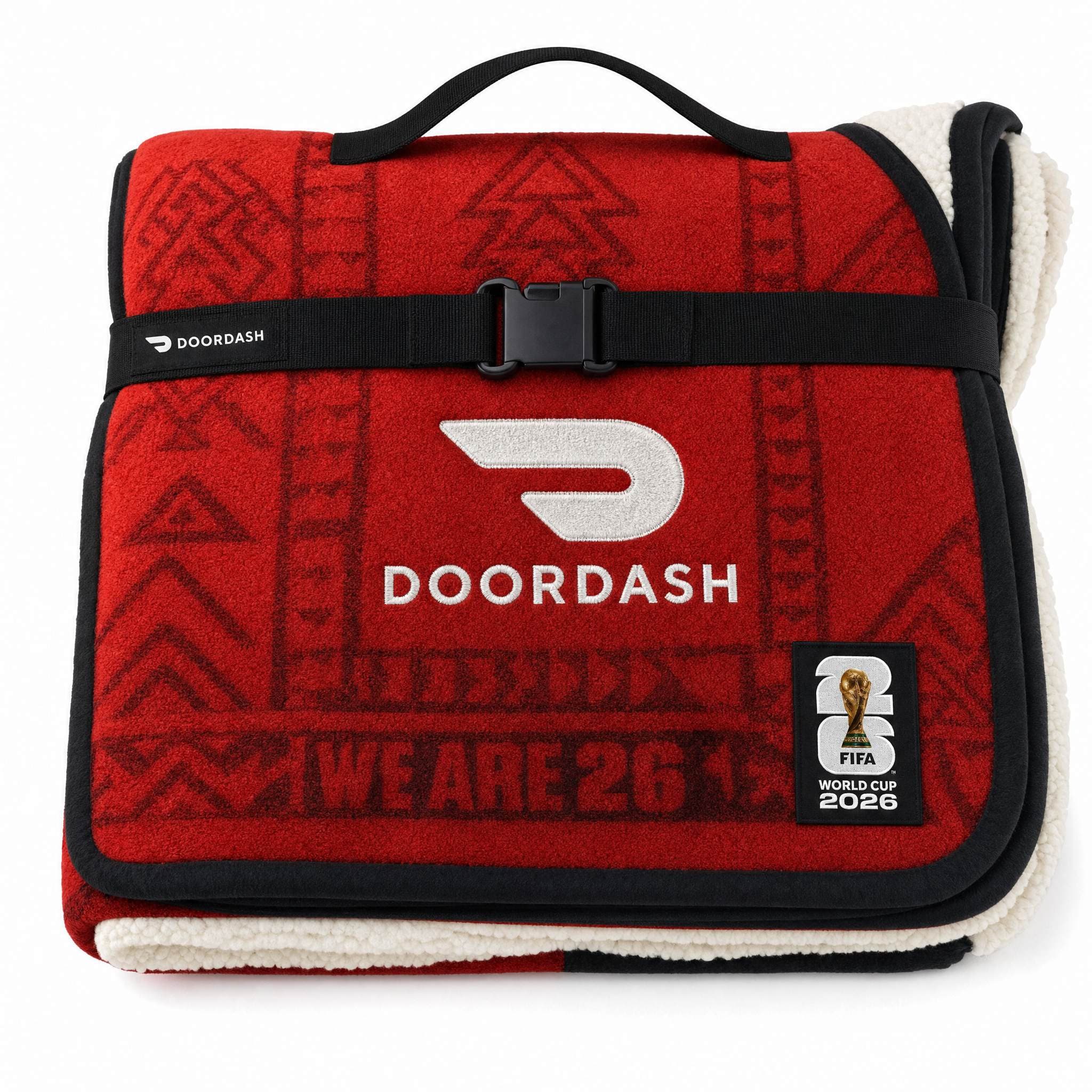 Premium picnic blanket featuring DoorDash branding, created for parks, match day events, and community activations.
